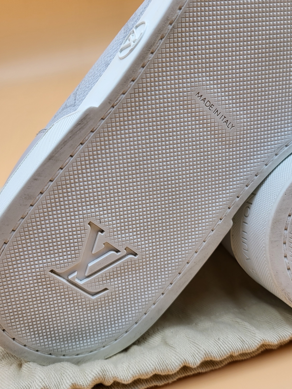 Louis Vuitton Match Up Sneaker Gray LV Monogram Leather, Authentic!! - Picture 12 of 16